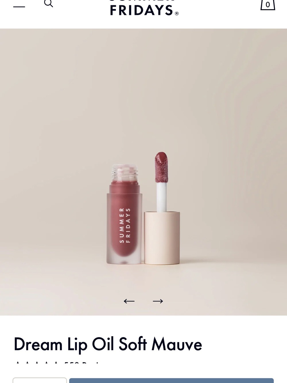 Summer Fridays Lip Oil in Soft Mauve